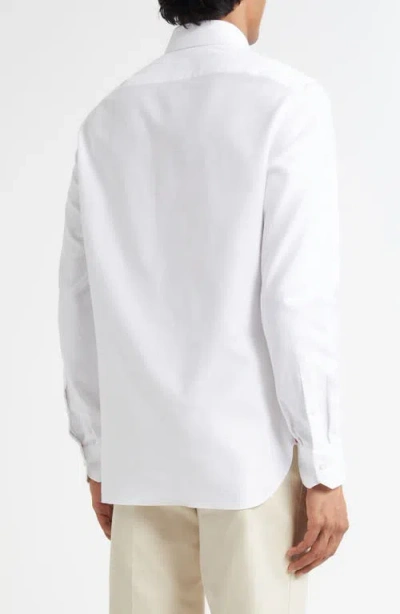 Isaia Cotton Button-up Shirt In White