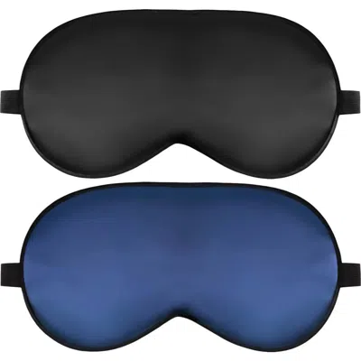 Silksilky 2 Pcs Silk Elastic Band Sleep Eye Mask Set