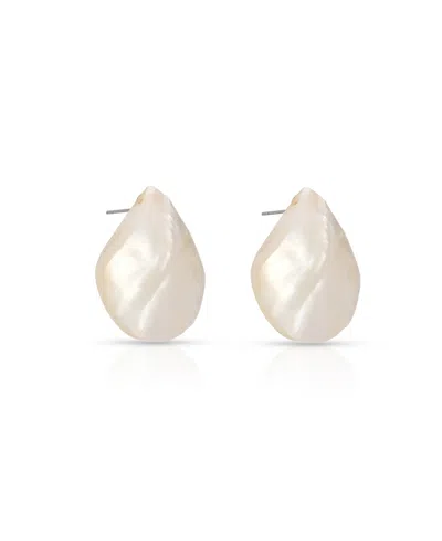 Ettika Rising Tide Mother Of Pearl Statement Stud Earrings In Metallic