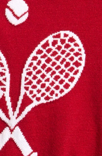 Freshman Kids' Knit Tennis Tank, Cardigan & Skirt Set In Red