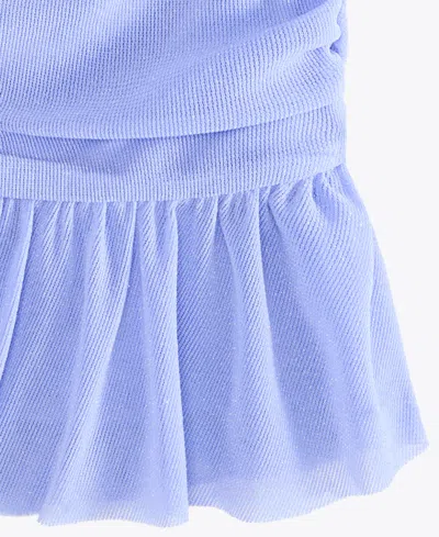 With Jules Big Girls Ruched Flutter-sleeve Glitter Knit Dress