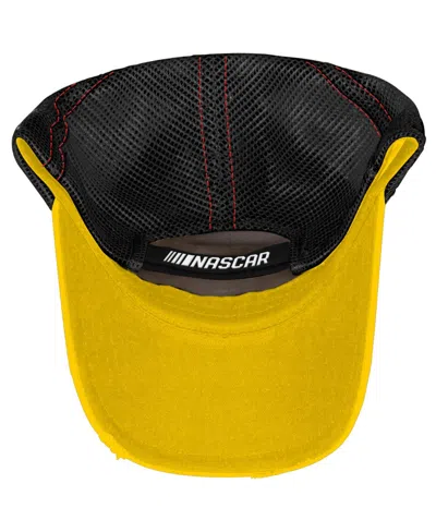 Checkered Flag Sports Men's And Women's Yellow Joey Logano Vintage Patch Trucker Adjustable Hat