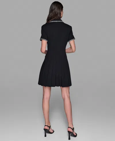 Karl Lagerfeld Scuba Crepe Dress In Black