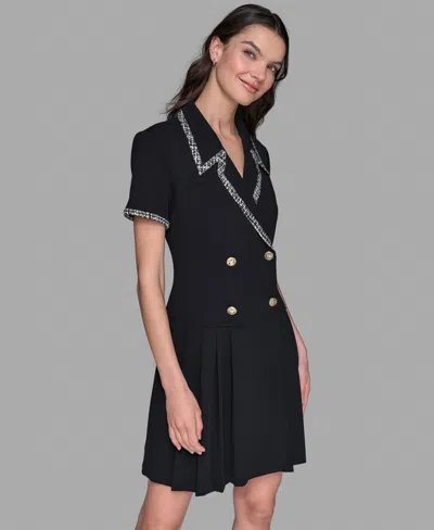 Karl Lagerfeld Scuba Crepe Dress In Black