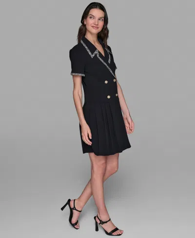 Karl Lagerfeld Scuba Crepe Dress In Black