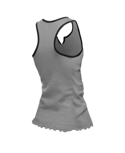 New Era Women'sâ Silver Las Vegas Raiders Lettuce Hem Notch Neck Tri-blend Tank Top