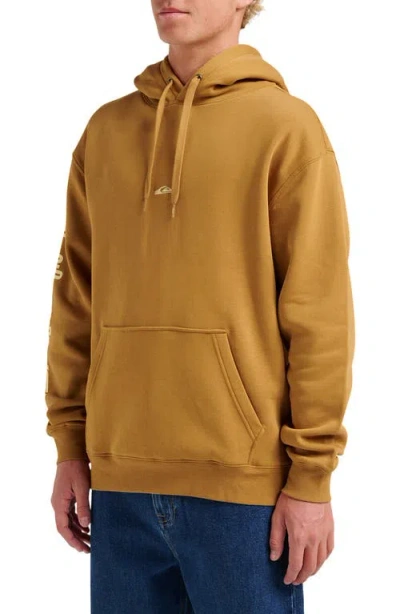 Quiksilver Passage Logo Embroidered Graphic Hoodie In Brown