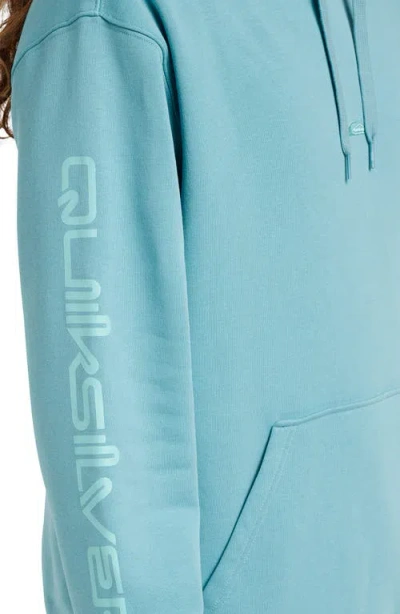 Quiksilver Passage Logo Embroidered Graphic Hoodie In Blue