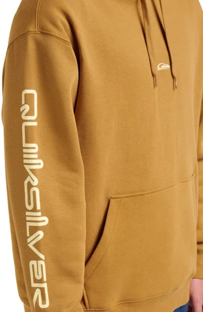 Quiksilver Passage Logo Embroidered Graphic Hoodie In Brown