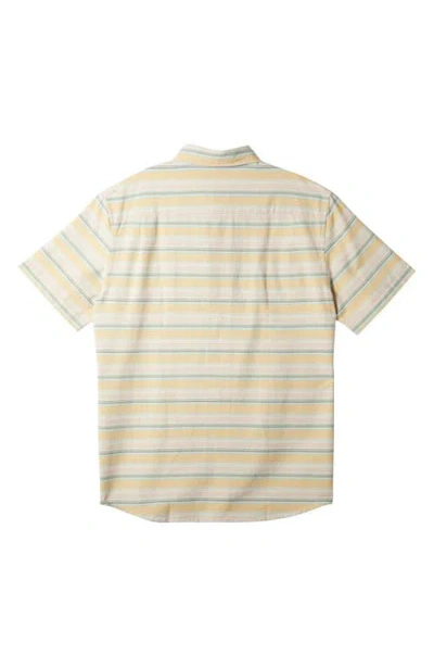 Quiksilver Oxford Stripe Short Sleeve Button-up Shirt In Neutral