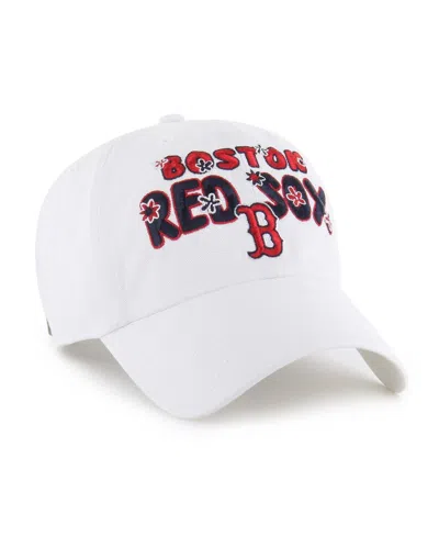 47 Brand Women's White Boston Red Sox Flower Power Clean Up Adjustable Hat