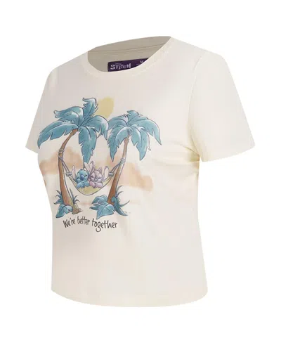 Freeze Max Women's Cream Lilo And Stitch Better Together Baby Doll T-shirt