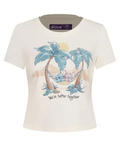 Freeze Max Women's Cream Lilo And Stitch Better Together Baby Doll T-shirt