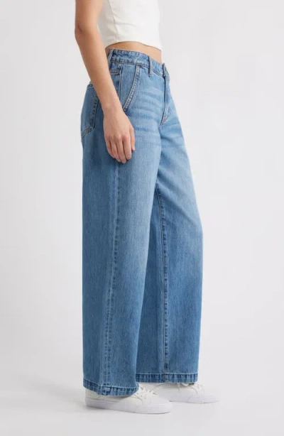 Hidden Jeans Low Rise Baggy Wide Leg Jeans In Blue