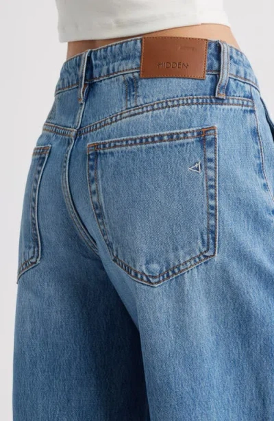 Hidden Jeans Low Rise Baggy Wide Leg Jeans In Blue