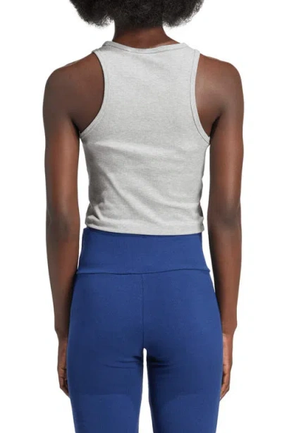 Adidas Originals Adidas Essentials Lifestyle Rib Crop Tank Top In Gray
