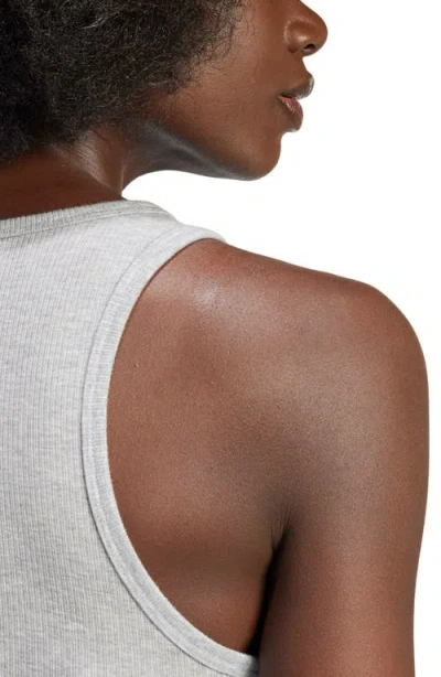 Adidas Originals Adidas Essentials Lifestyle Rib Crop Tank Top In Gray