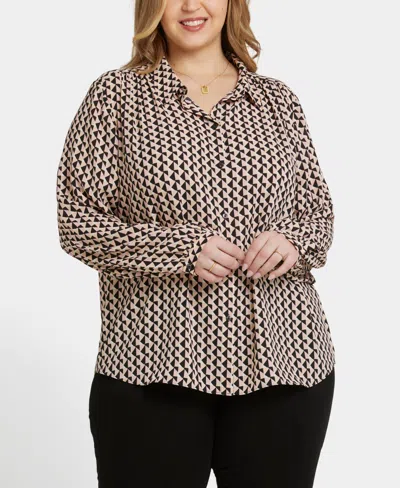 Nydj Plus Size Modern Blouse Point Collar Top