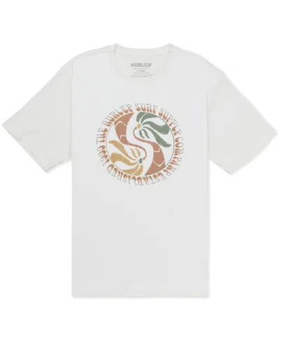 Hurley Men's Yin Yang Palms Short Sleeve T-shirt In White