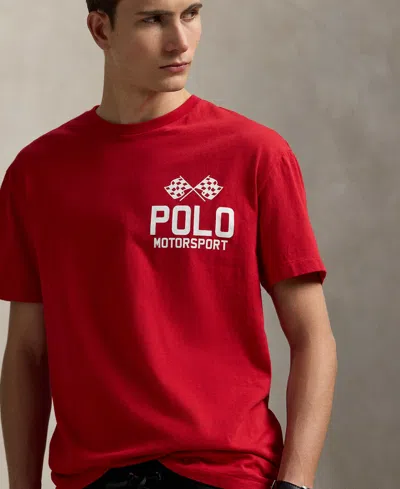 Polo Ralph Lauren Men's Classic-fit Slub Jersey Graphic T-shirt In Red