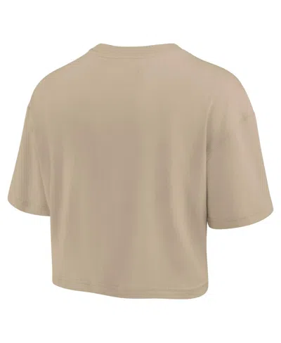 Fanatics Women's Khaki New Orleans Pelicans Elements Super Soft Boxy Cropped T-shirt