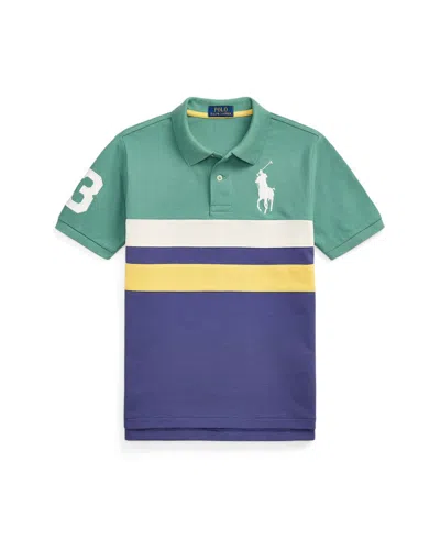 Polo Ralph Lauren Striped Cotton Piqué Polo Shirt In Green