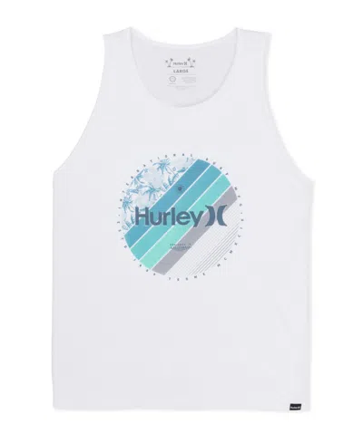Hurley Men's Linear Palm Tank Top In White