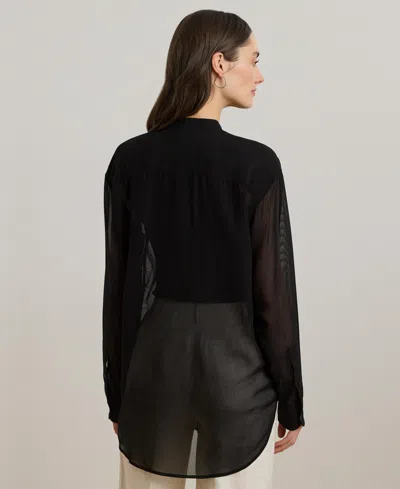 Ralph Lauren Shadow-stripe Dobby Shirt In Black
