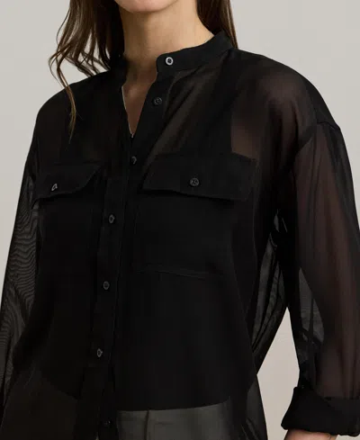 Ralph Lauren Shadow-stripe Dobby Shirt In Black