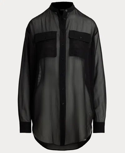 Ralph Lauren Shadow-stripe Dobby Shirt In Black
