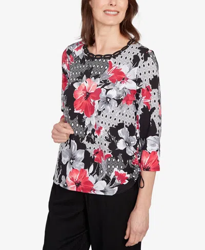 Alfred Dunner Petite Patchwork Floral Top