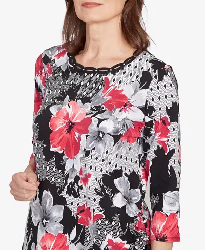 Alfred Dunner Petite Patchwork Floral Top