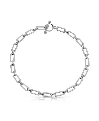 Ettika Golden Flat Rectangle Chain Necklace In Metallic