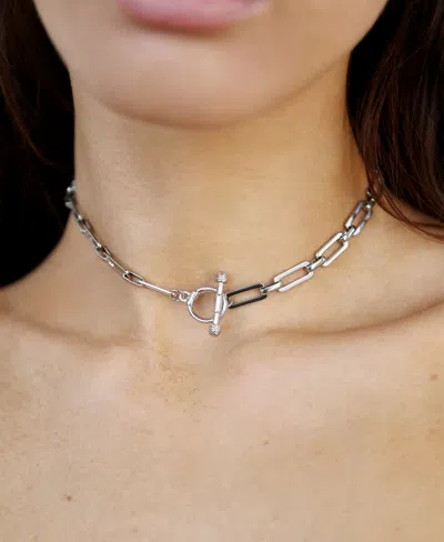 Ettika Golden Flat Rectangle Chain Necklace In Metallic
