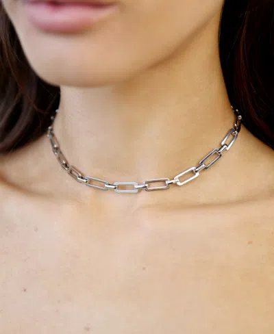 Ettika Golden Flat Rectangle Chain Necklace In Metallic