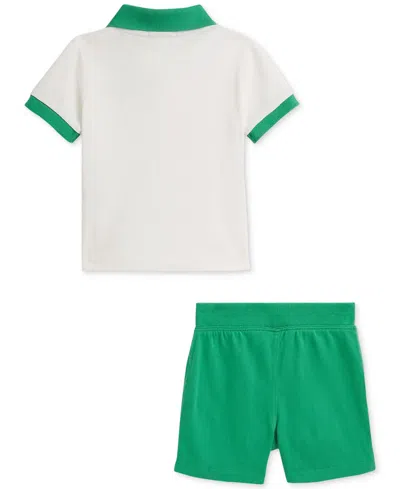 Polo Ralph Lauren Baby Boys Jersey Polo Shirt & Shorts Set In Green