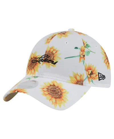 New Era Women'sâ White Los Angeles Lakers Adventure Flower 9twenty Adjustable Hat