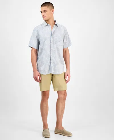Tommy Bahama Men's Sand Desert Leaf-print Linen Blend Shirt
