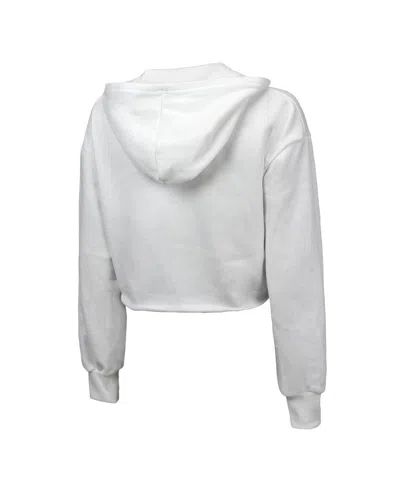 Majestic Women's White Indiana Pacers Tri-blend Cropped Pullover Hoodie