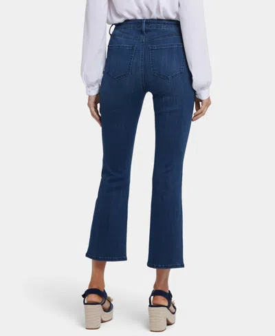 Nydj Billie Exposed Button High Waist Ankle Mini Bootcut Jeans In Blue