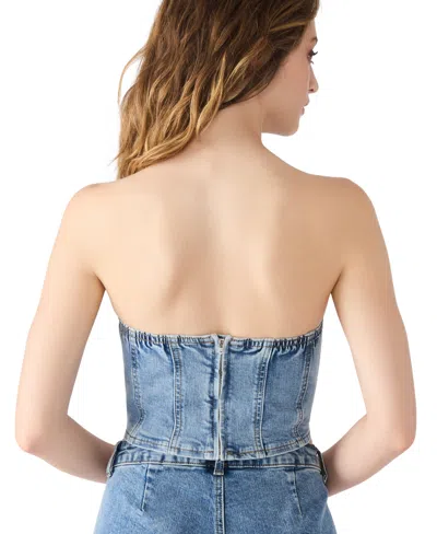Steve Madden Women's Rina Strapless Denim Corset Top