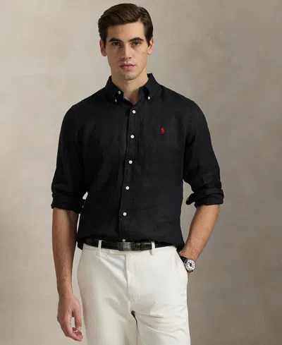 Polo Ralph Lauren Black Shirt With Pony Embroidery In Black