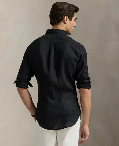 Polo Ralph Lauren Black Shirt With Pony Embroidery In Black