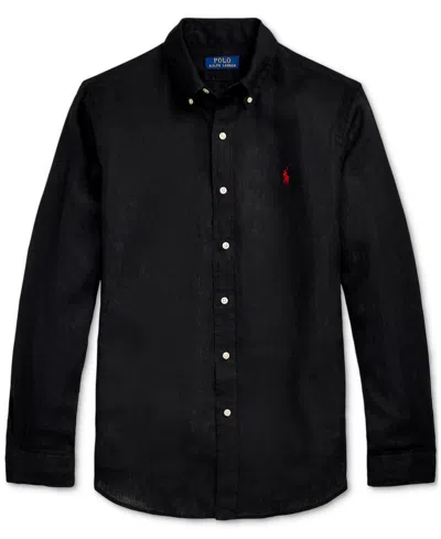 Polo Ralph Lauren Black Shirt With Pony Embroidery In Black