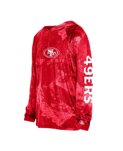 New Era Men'sâ Red San Francisco 49ers Real Tree Xtreme Camo Raglan Long Sleeve Hooded Top