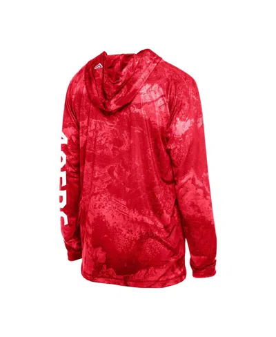New Era Men'sâ Red San Francisco 49ers Real Tree Xtreme Camo Raglan Long Sleeve Hooded Top