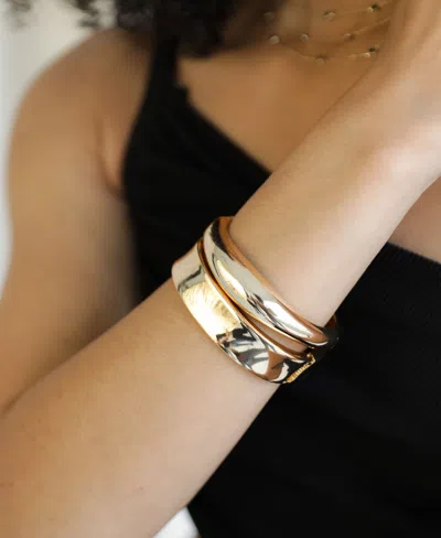 Ettika Double Golden Bangle Bracelet Set