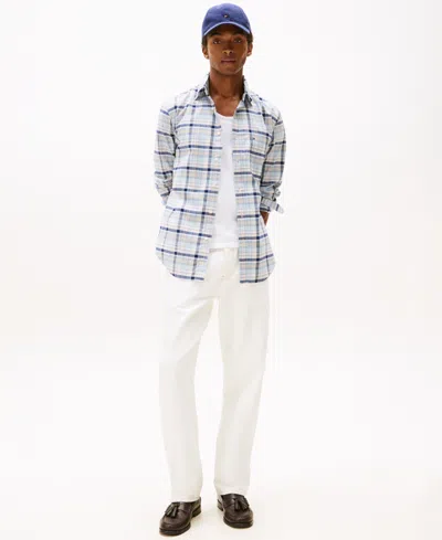 Tommy Hilfiger Men's Relaxed Fit Long Sleeve Multi Check Button-down Oxford Shirt