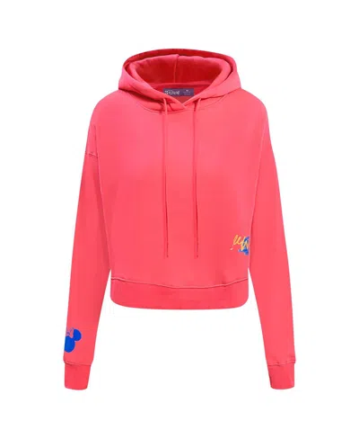 Freeze Max Women's Pink Mickey Friends Minnie And Daisy Cropped Pullover Hoodie In Purple
