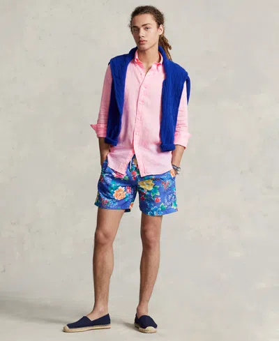 Polo Ralph Lauren Polo Pony-embroidered Cotton-blend Shirt In Pink